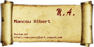 Mancsu Albert névjegykártya